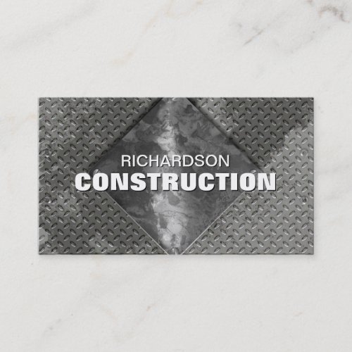 Construction Metal Business Card - Gray Silver