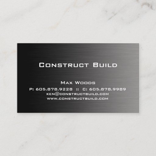 Customizable Construction Metal Business Card Professional