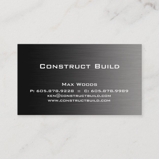 Construction Metal Business Card Professional (Front)