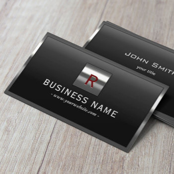Construction Metal Framed Monogram Professional Business Card by cardfactory at Zazzle