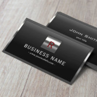Construction Metal Framed Monogram Professional Business Card