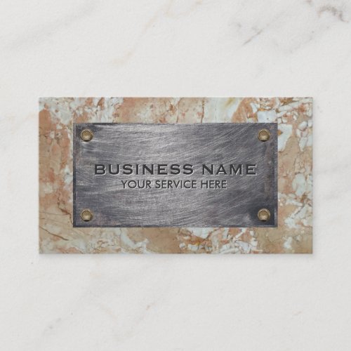 Construction Metal Plate Modern Marble Business Card