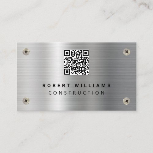 Construction Metal QR Code Business Card