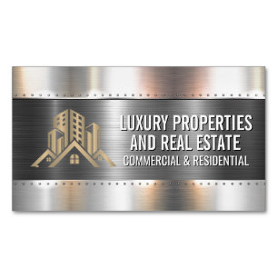 Construction Metal Rivets Properties Logo Business Card Magnet