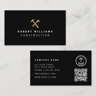 Construction Metallic Gold Handyman Tools Business Card