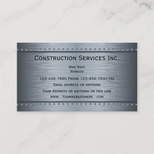 Construction Metallic Look Business Card