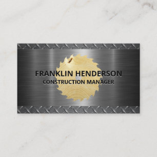 Construction   Metallic   Wood Business Card