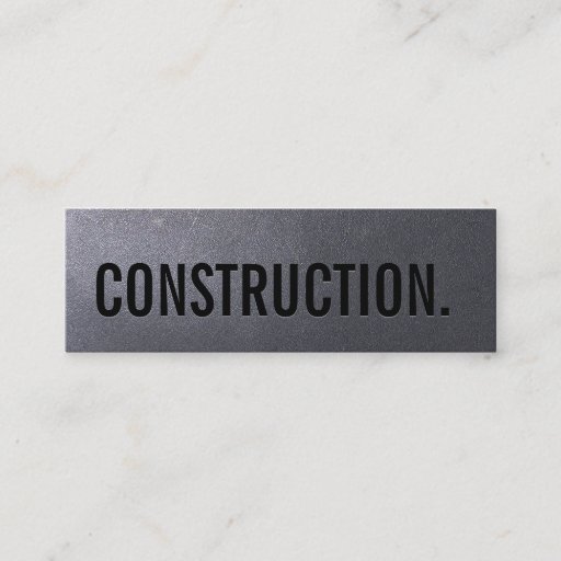 Customizable Coal Black Construction Mini Business Card