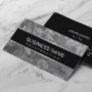 Construction Modern Black & White Marble Texture Business Card