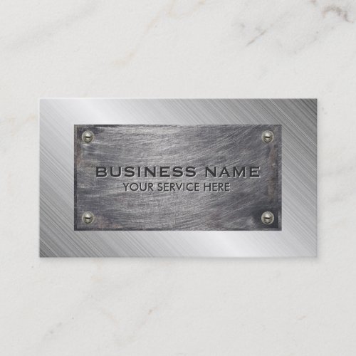 Construction Modern Metal Plate Professional Business Card