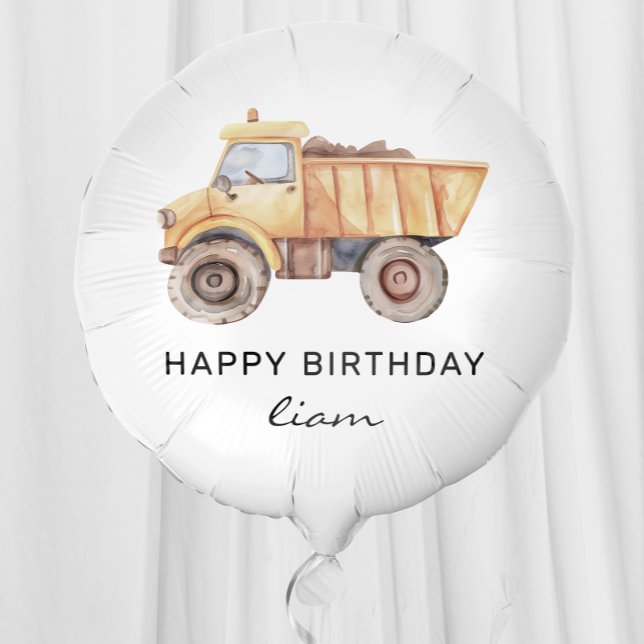 Construction Modern Minimal Birthday Balloon (Creator Uploaded)