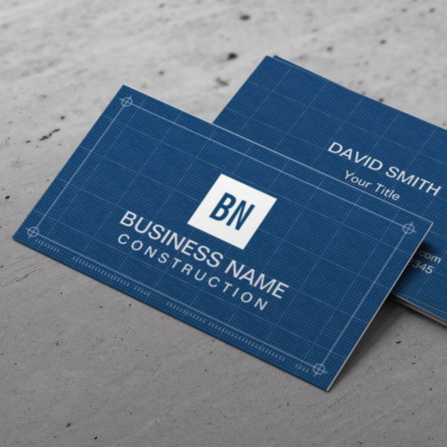 Construction Modern Monogram Professional Business Card (Creator Uploaded)