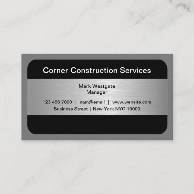 Construction Modern New Business Cards (Front)