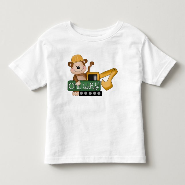 Construction Monkey cartoon toddler t-shirt (Front)
