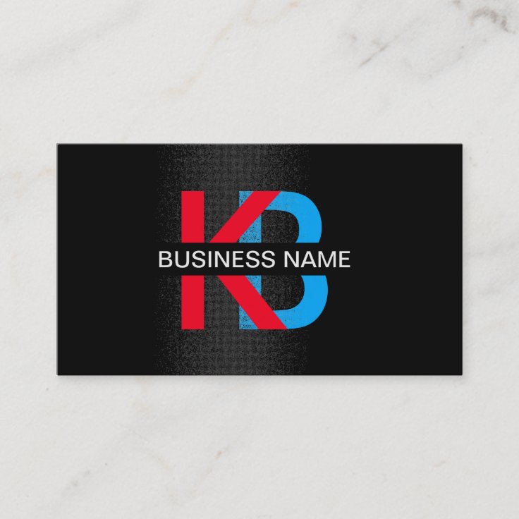 Construction Monogram Blue & Red Business Card | Zazzle