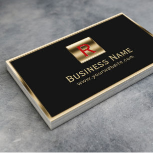 Construction Monogram Gold Framed Professional Business Card