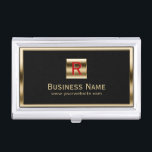 Construction Monogram Gold Framed Professional Business Card Case<br><div class="desc">Construction Monogram Gold Framed Professional Business Card Holder.</div>