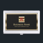 Construction Monogram Gold Framed Professional Business Card Case<br><div class="desc">Construction Monogram Gold Framed Professional Business Card Holder.</div>