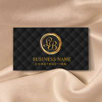 Construction Monogram Gold Initials Logo Modern Business Card