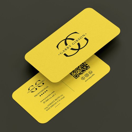 Construction Monogram Logo G Yellow Modern Business Card