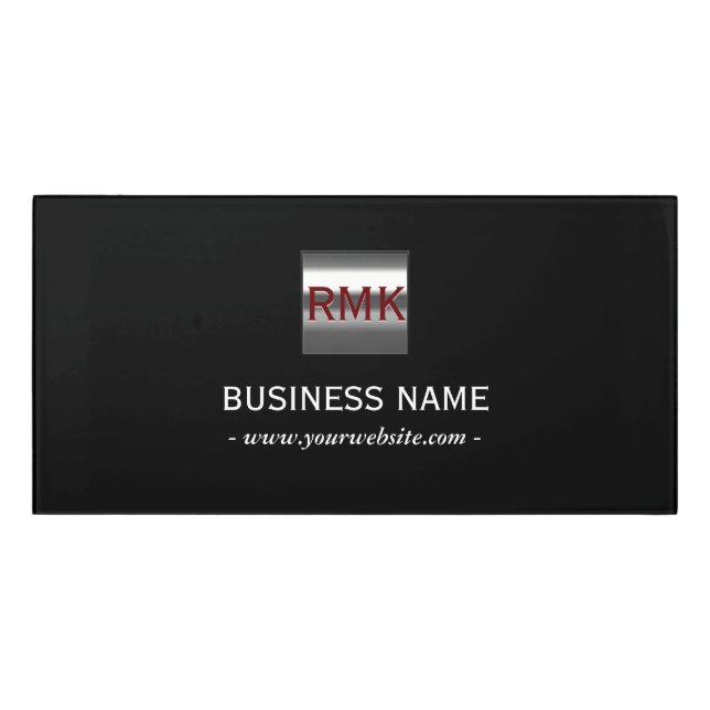 Construction Monogram Metal Steel Logo Modern Door Sign (Classic Front)