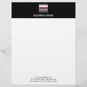 Construction Monogram Steel Metal Logo Modern Letterhead