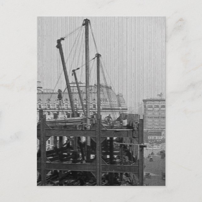 Construction of One Times Square New York City Postcard (Front)