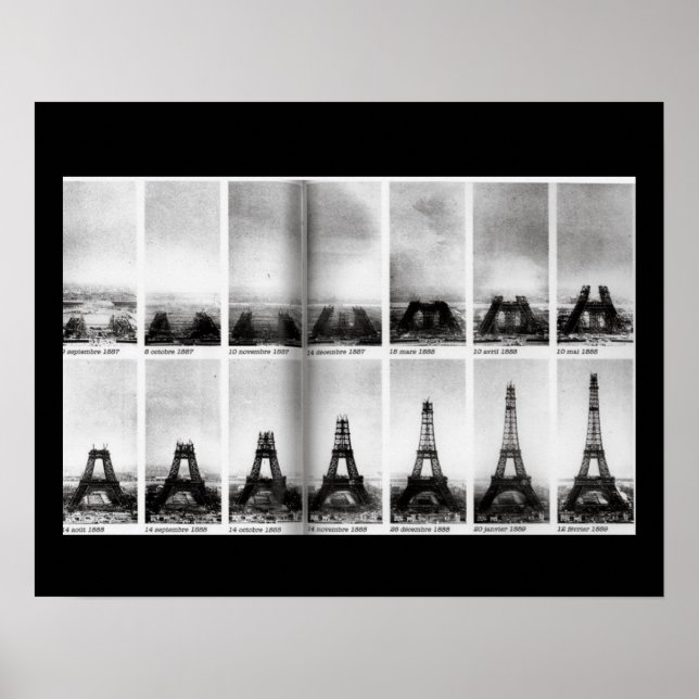 Construction of the Eiffel Tower Poster (Front)