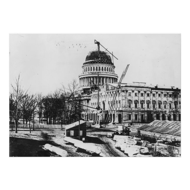 Construction of the U.S. Capitol Dome Photo Print (Front)