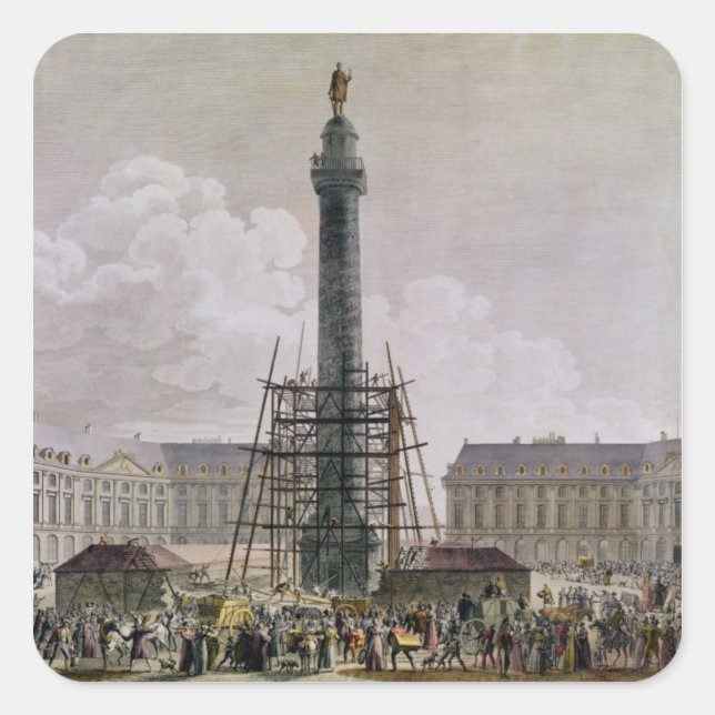 Construction of the Vendome Column in 1803-10 Square Sticker (Front)