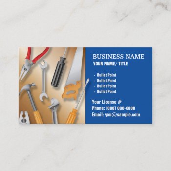 Construction Or Handy Man Business Card by alteredspacedesign at Zazzle