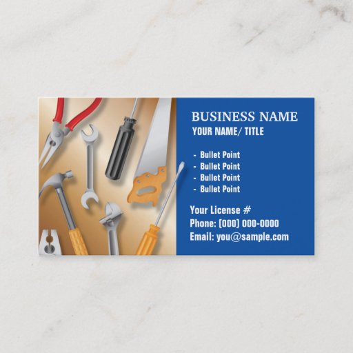 Customizable Construction or Handy Man Business Card