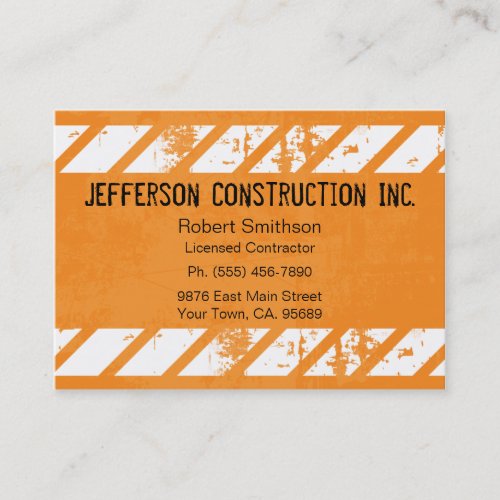Construction Orange Large Company Business Cards