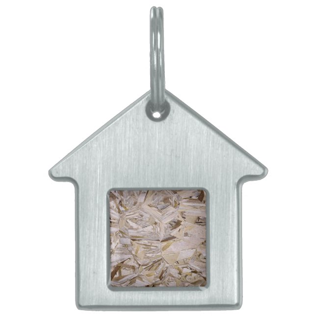 Construction OSB Plywood Style Pet ID Tag (Front)