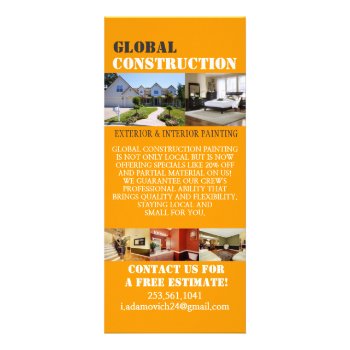 Construction Painting Interior Exterior Flyer Rack Card by ArtisticEye at Zazzle