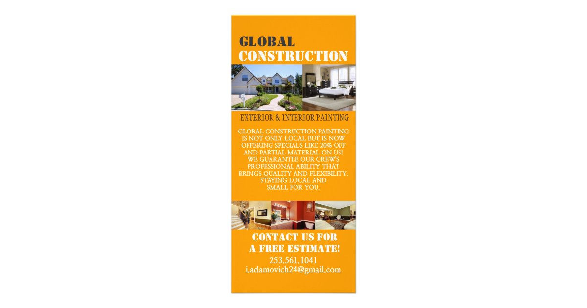 Construction Painting Interior Exterior Flyer Rack Card Zazzle Com