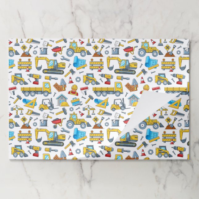 Construction Paper Placemats, Building Table Mats (Folded)