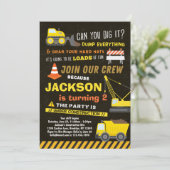 Construction Party Boys Dump Truck 2nd Birthday Invitation (Standing Front)