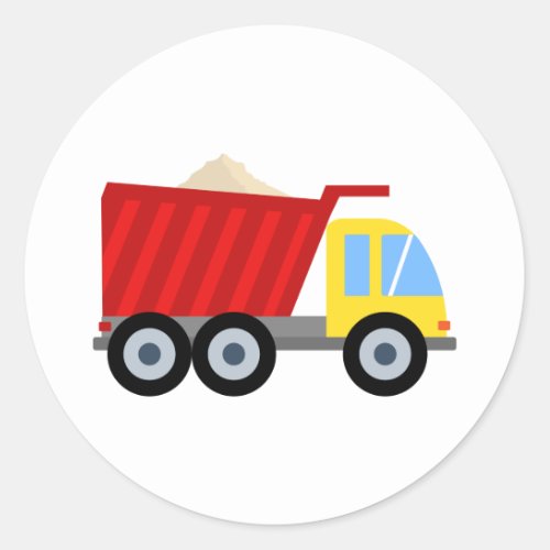 Construction Party Dump Truck Birthday Classic Round Sticker