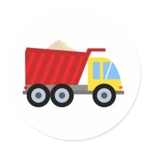 Construction Party Dump Truck Birthday Classic Round Sticker