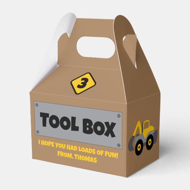 Construction Party Favor Box (Front Side)