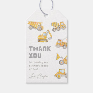 Construction Party Favor Tags Printed Tags