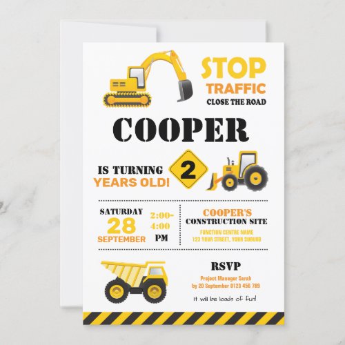 Construction Party Invitation