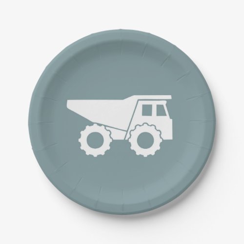 Construction Party Paper Plates_ Dump Truck Plate