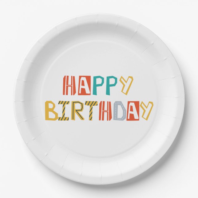 Construction Party Plates | Happy Birthday (Front)