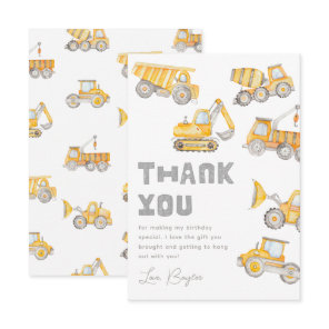 Construction Party Thank You Cards | Thank You