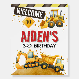 Construction Party Welcome Sign 16x20
