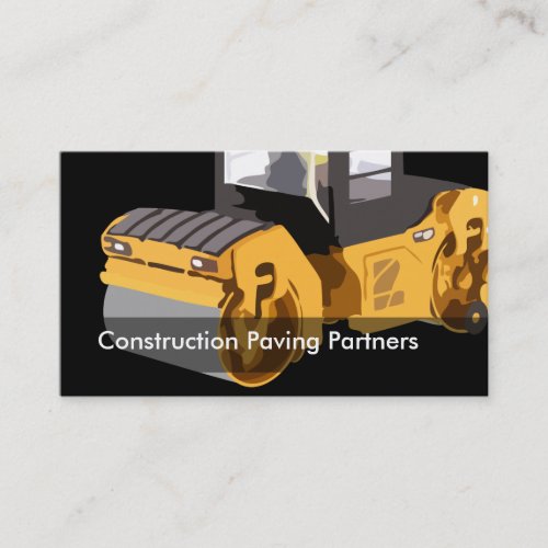 Construction Paving Roller Vehicle Business Card