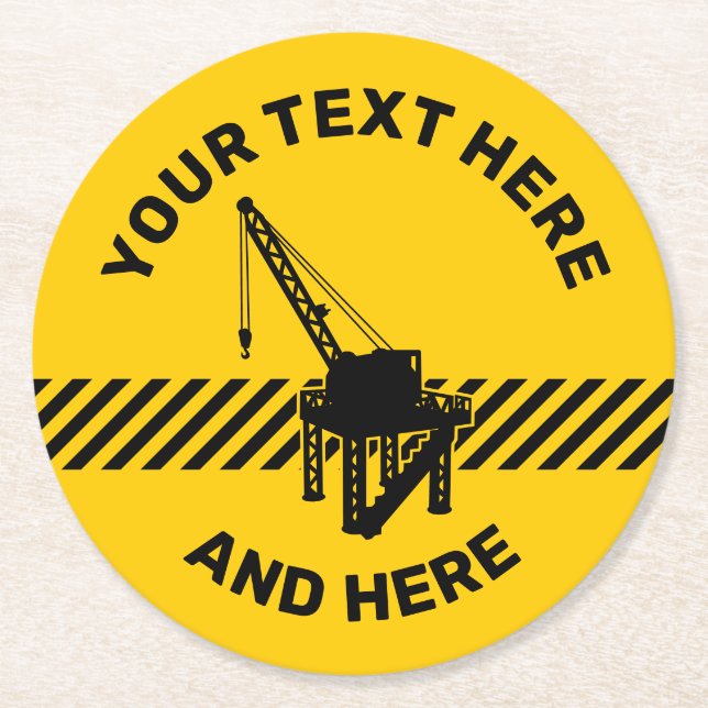 Construction Platform Round Paper Coaster (Front)