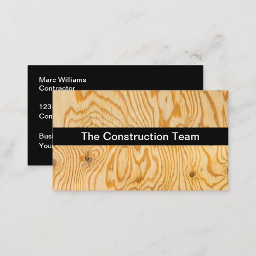 Construction Plywood Theme Business Cards